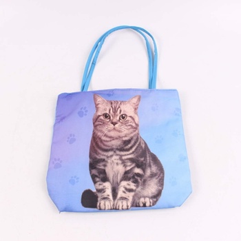 Dámská taška odstín modré s kočkou