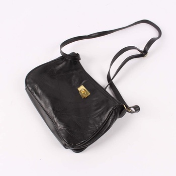Dámská kabelka černá se zlatým zámečkem