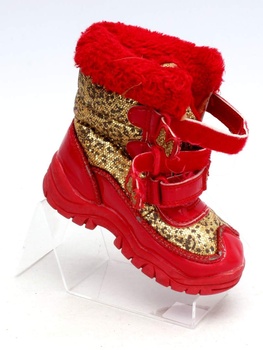 Dívčí zimní boty Minnie červené