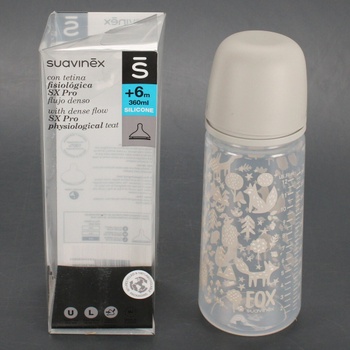 Kojenecká lahev Suavinex 307089 stříbrná 360
