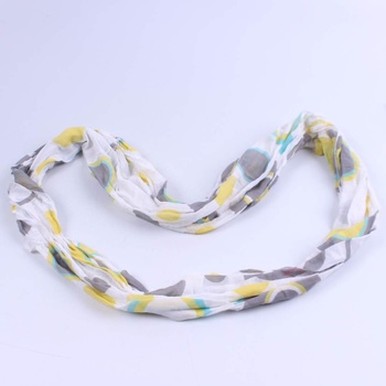 Dětský šátek bílý s barevnými puntíky