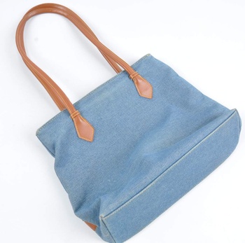 Dámská kabelka modrá s hnědými prvky