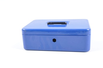 Box kovový modrý s přihrádkami 