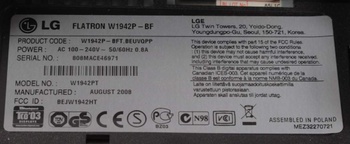LCD monitor LG Flatron W1942P-BF