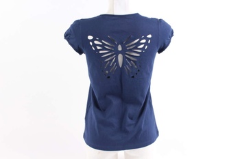 Dámské tričko Y.F.K. modré s motýlem vzadu