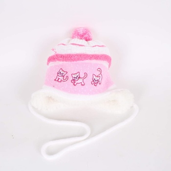 Dětská čepice zimní Paola Lycra růžovo bílá