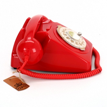Klasický pevný telefon GPO 746, červený