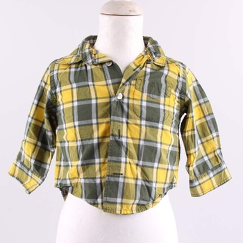 Dětská košile GAP kostkovaná odstín žluté 