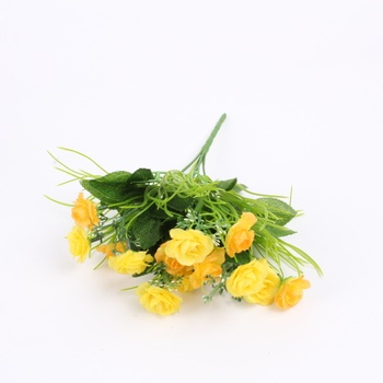 Umělé květiny žluté růže 5 ks
