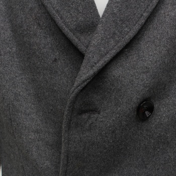 Pánský kabát FTCayanz Slim Fit vlněný šedý
