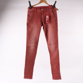 Dámské kalhoty s.Oliver hnědo červené barvy