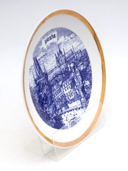 Dekorační keramický talíř s motivem Prahy