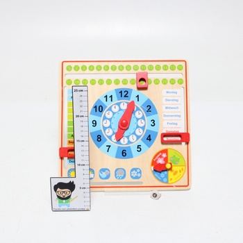 Dřevěné hodiny pro děti Tooky Toy 29,5 x 5cm