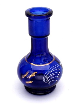 Skleněná váza modrá s ornamenty