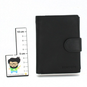 Kožená peněženka Sendefn černá 12.5 x 9.5 cm