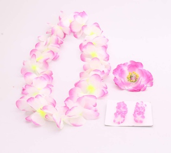 Havajská květinová sada růžové barvy