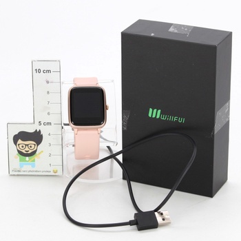 Chytré hodinky Willful IP68 růžové v němčině