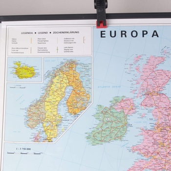 Plakát mapy Evropy na pověšení