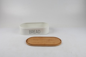 Chlebník s dřevěnou deskou Bread