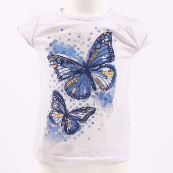Dívčí tričko George bílé s motýlky