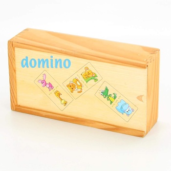 Domino dětské dřevěné s obrázky zvířátek