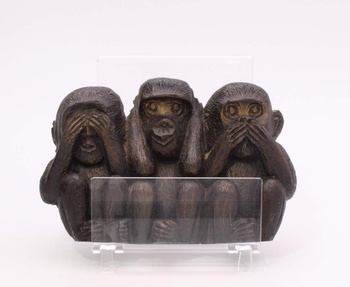 Dekorace Tři dřevěné opice