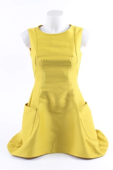 Dámské šaty žluté s kapsami