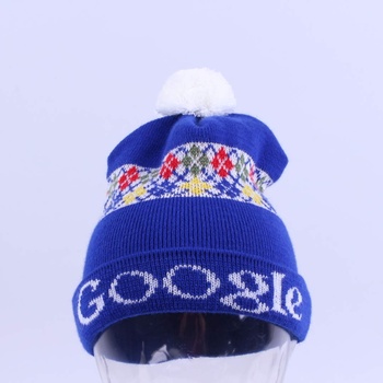 Dětská čepice Google odstín modré s bambulí