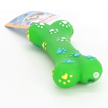 Hračka - vinylová žvýkací kost zelená