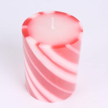 Dekorativní svíčka válcovitá červeno-bílá