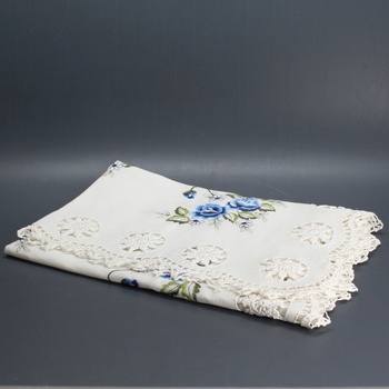 Textilní ubrus s modrými květy