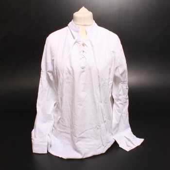 Pánské bílé tričko s knoflíkem 