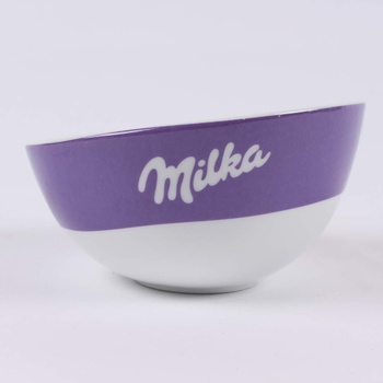 Miska Milka bílo-fialová asymetrická