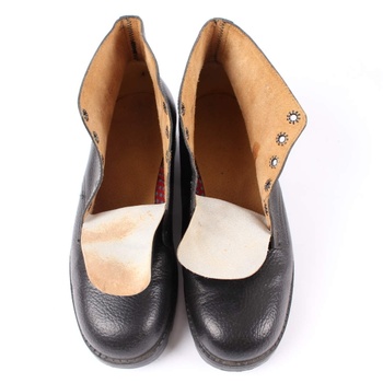 Pánské boty černé kožené kotníkové