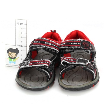 Dětské sandále černé-červené
