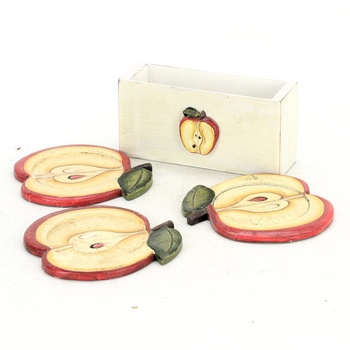 Podtácky dřevěné s motivem jablek