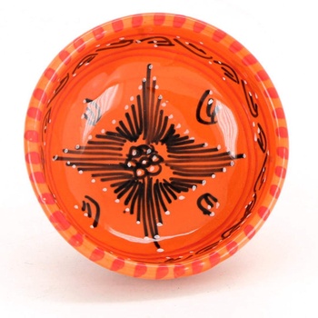Keramická miska s ornamenty oranžová