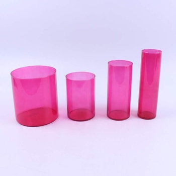 Vázy skleněné růžové 4 ks