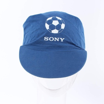 Dětský šátek s kšiltem modrý s nápisem Sony