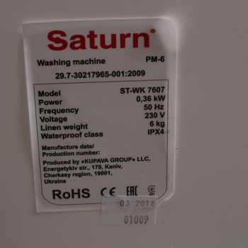 Pračka Saturn ST-WK7607 bílá