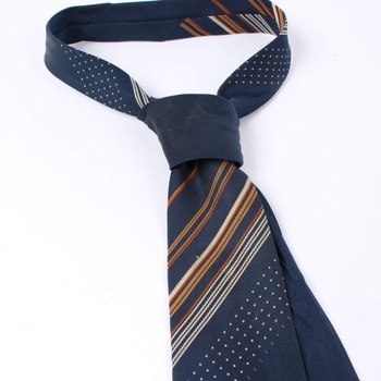Pánská kravata Hedva modrá s hnědými proužky