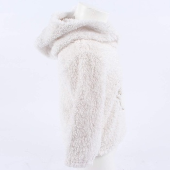 Dětská mikina Baby bílá chlupatá s kapucí