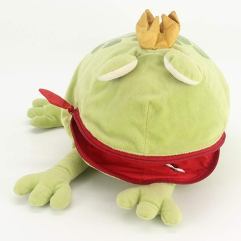 Plyšová hračka žába s otevírací pusou na zip