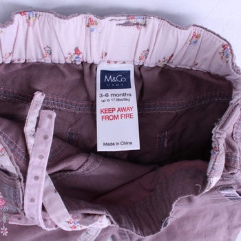 Dětské kalhoty M&Co. Baby hnědo-růžové