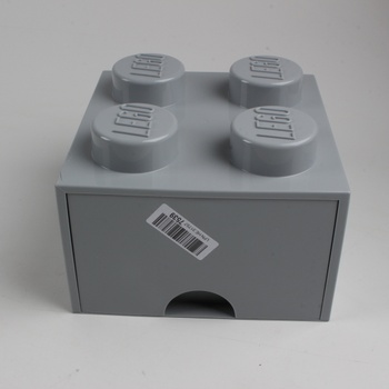 Úložný box kostka Lego šedý