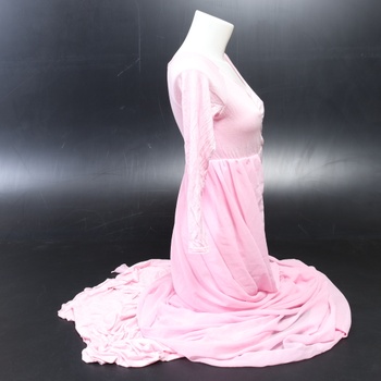 Dlouhé dámské šaty růžové těhotenské