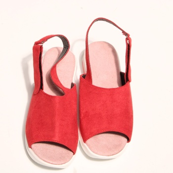 Dámské sandály červené na suchý zip vel. 35