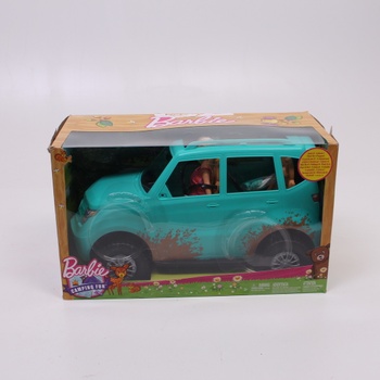 Panenka Barbie a modré vozidlo