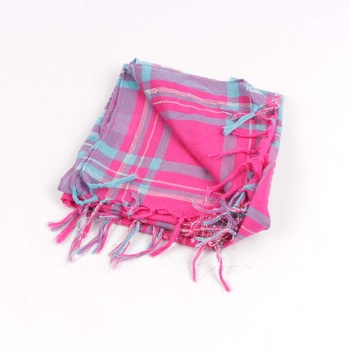 Dámský šátek růžový kostkovaný