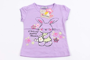 Dětské tričko Artena s králíčkem fialové